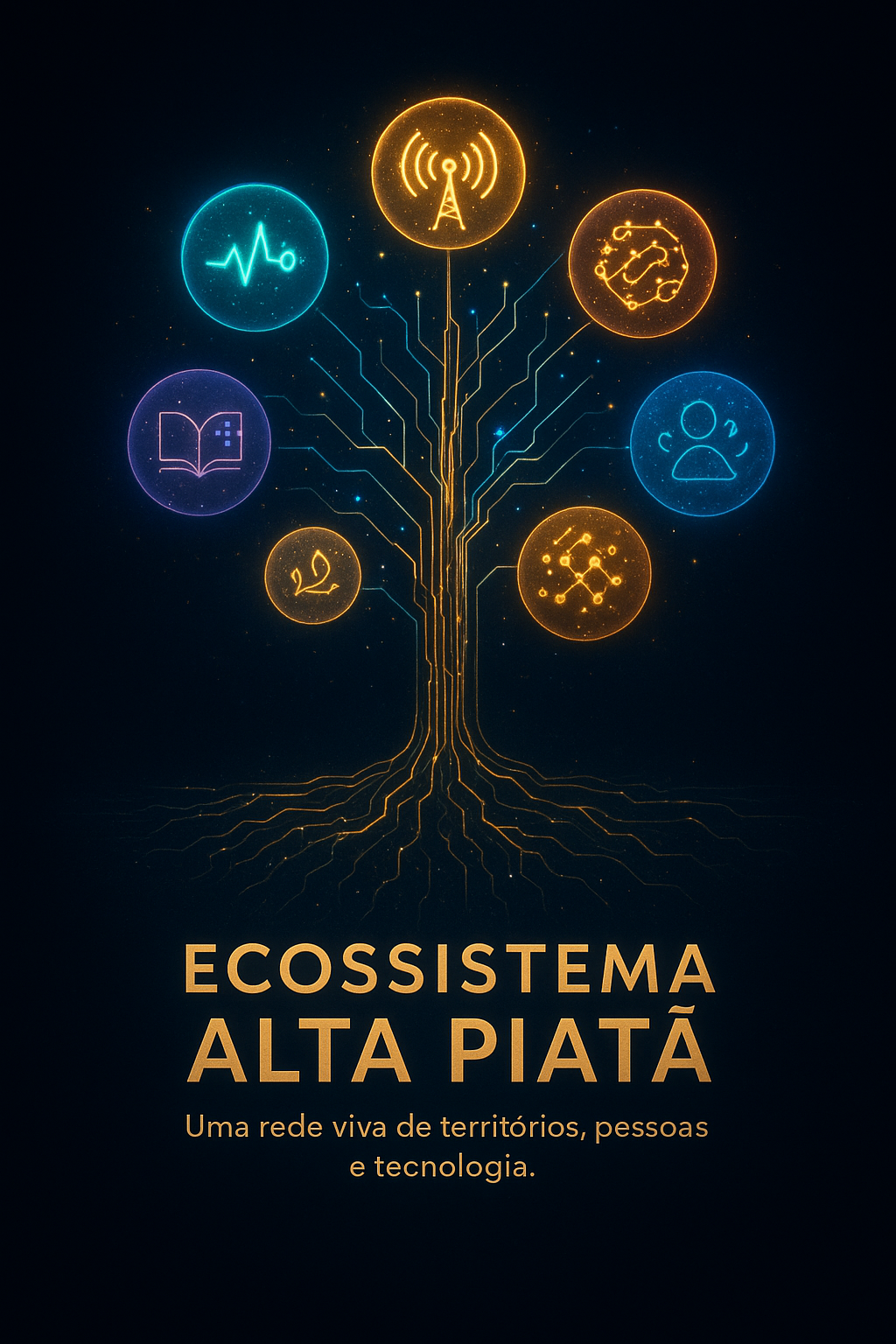 Árvore digital representando os núcleos do Ecossistema Alta Piatã